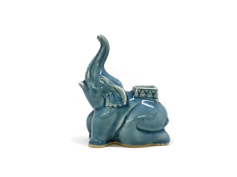 Blue Elephant Small Vase