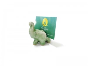 Celadon Tiny Elephant Card Holder