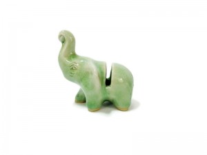 Celadon Tiny Elephant Card Holder