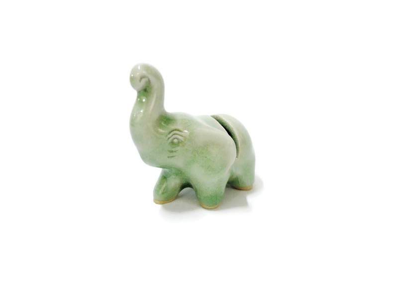 Celadon Tiny Elephant Card Holder