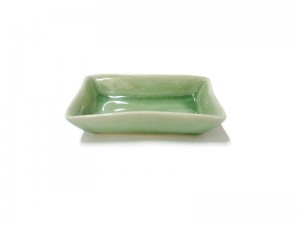 Regtangular Celadon Dish Green Glaze.
