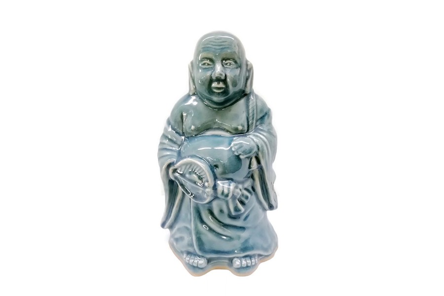 Blue Celadon Happy Budha