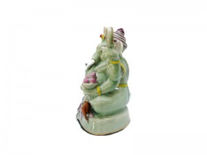 Celadon Ganesha - L Painted on glaze