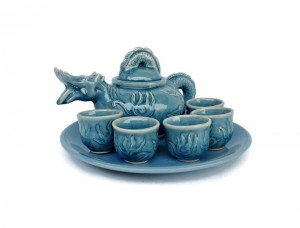 Blue Celadon Dragon Tea Set
