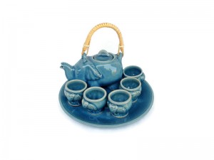Blue Celadon Elephant Tea Set