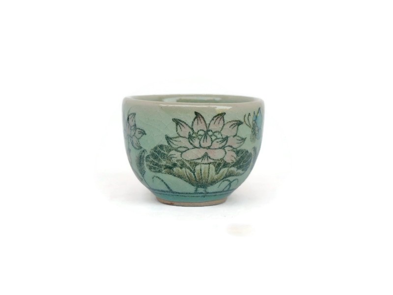 Celadon Tea Set Lotus Painted