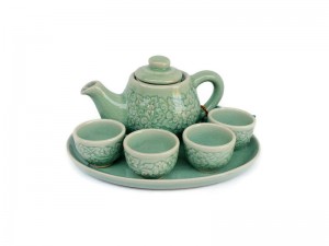 Tiny Celadon Tea Set
