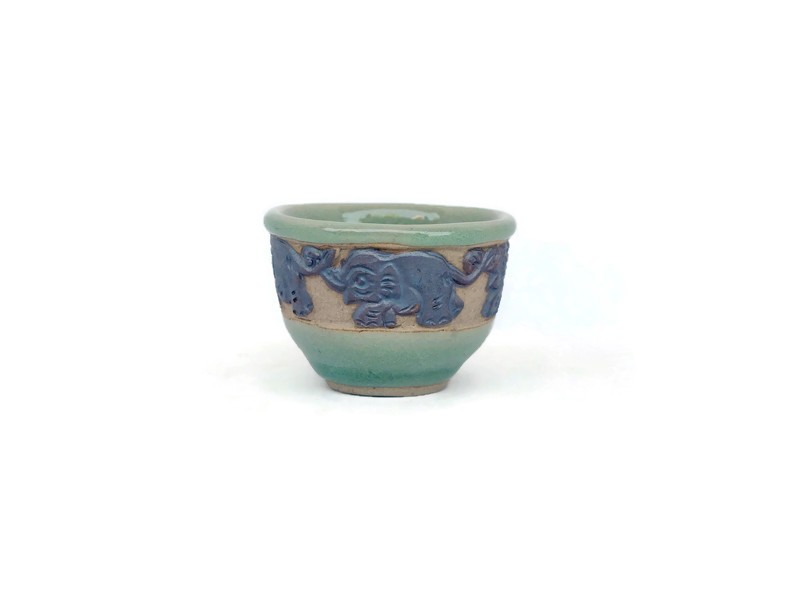 Small Celadon Elephant Tea Set