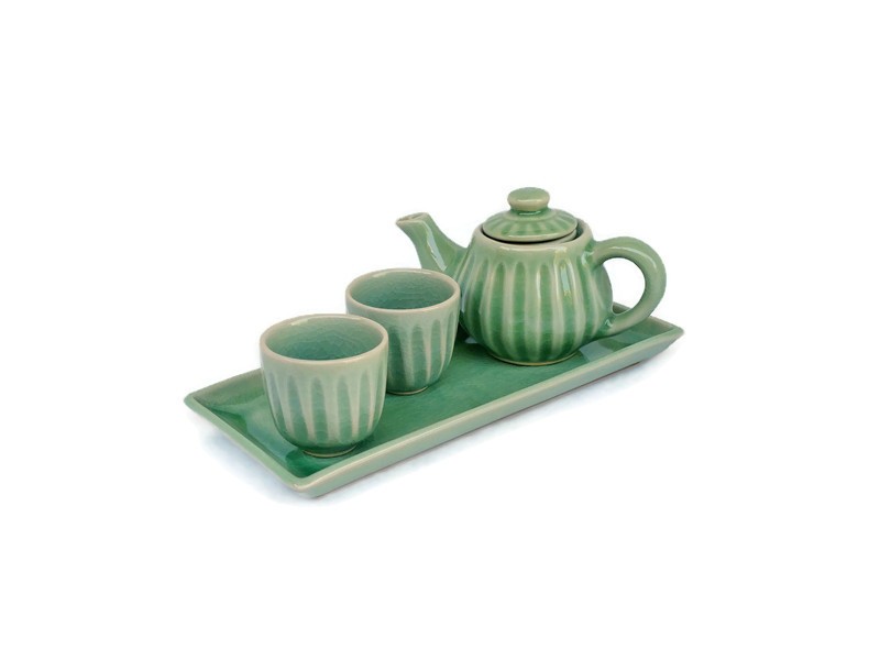 Thai Celadon Pumpkin Tea Set