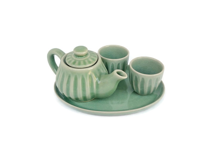 Thai Celadon Pumpkin Tea Set