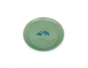 Celadon Plate Two-Tone Elephant