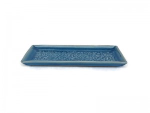 Blue Celadon Regtangular Plate Pudtan Flower