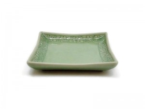 Square Celadon Plate 8 inches Kanok Design