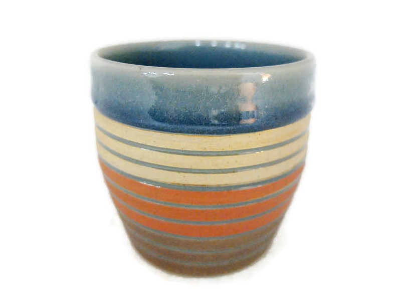 Celadon Cup with Colorful Design