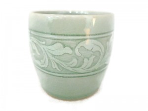 Celadon Cup Kanok carved