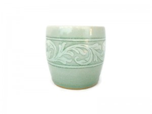 Celadon Cup Kanok carved