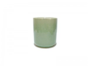 Celadon Cup White Leaf Glazed