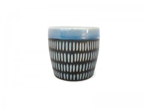 Blue Celadon Cup Rice carved Design