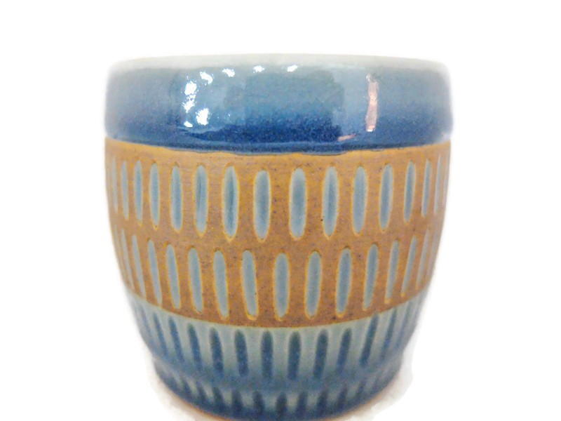 Blue Celadon Cup Rice carved Design