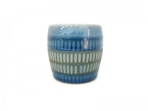 Blue Celadon Cup Rice carved Design