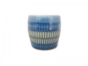 Blue Celadon Cup Rice carved Design