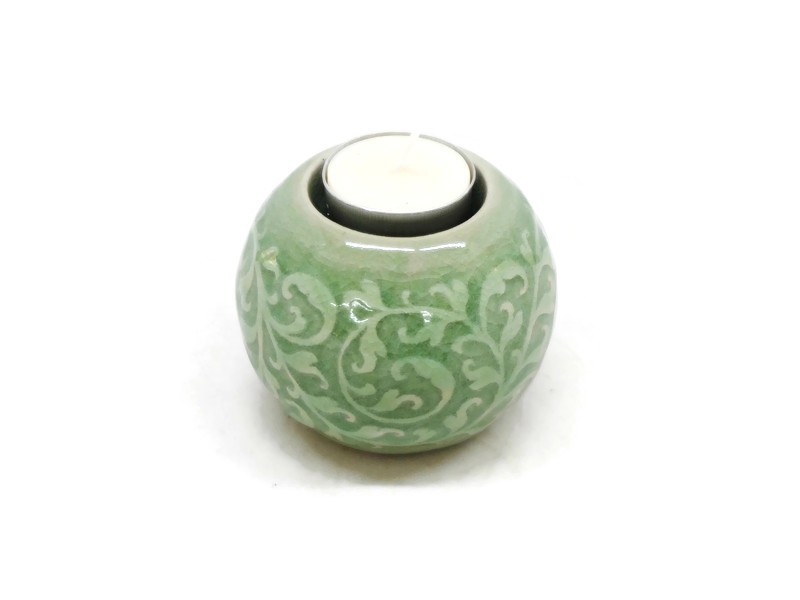 Celadon Round Candle Holder