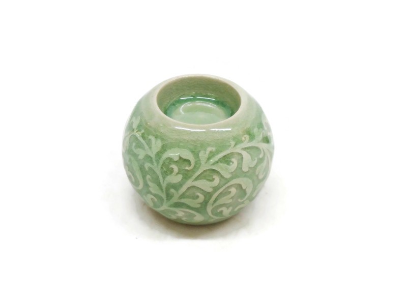 Celadon Round Candle Holder