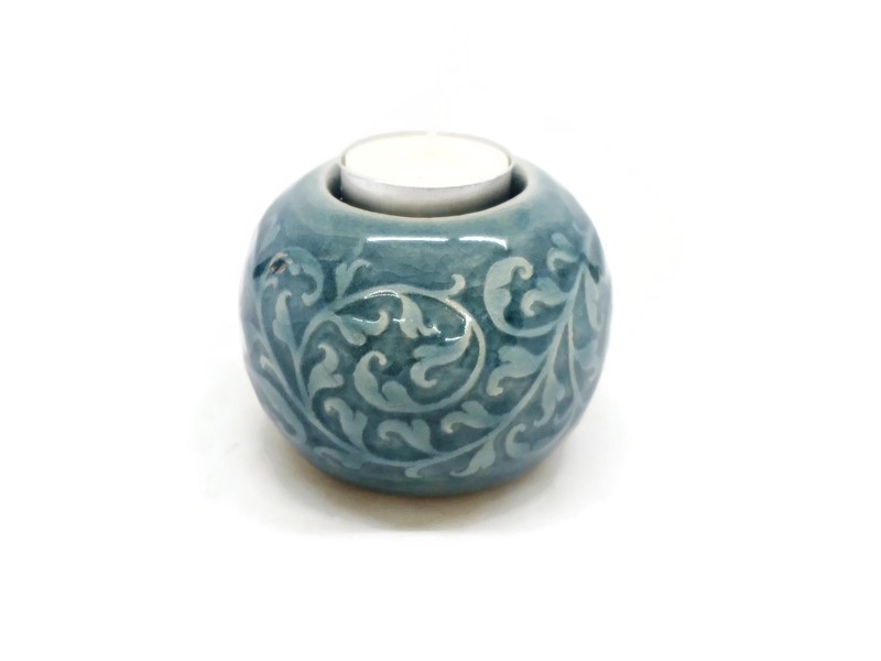 Blue Celadon Round Candle Holder