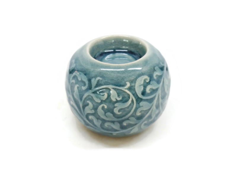 Blue Celadon Round Candle Holder