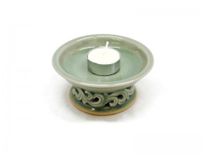 Openwork Celadon Tray for Candle
