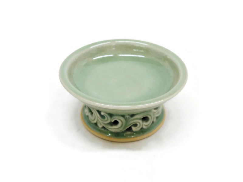 Openwork Celadon Tray for Candle