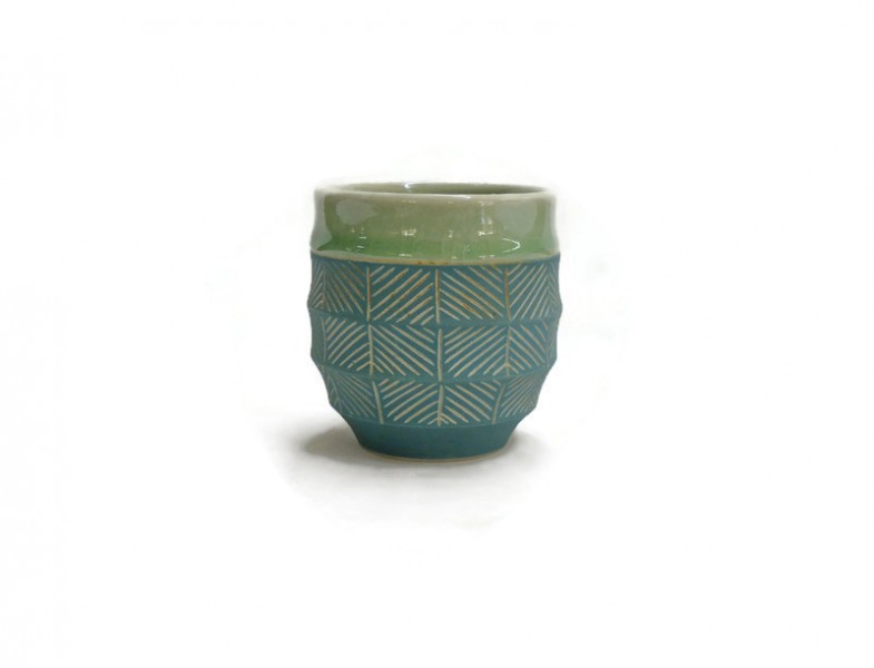 Wave Shape Celadon Cup