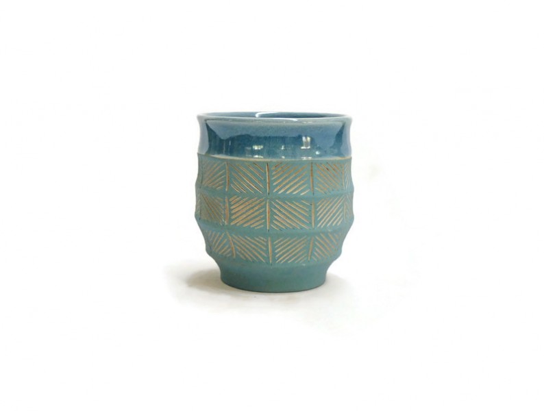 Wave Shape Celadon Cup