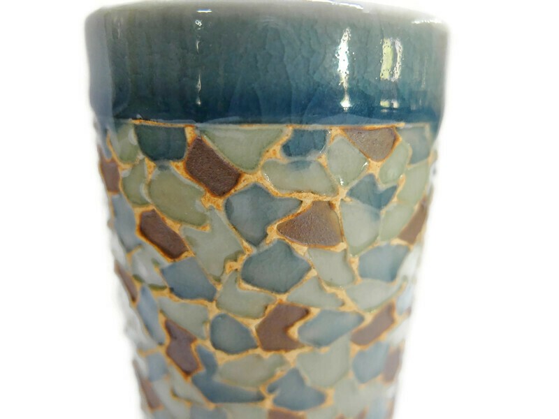 Tall Celadon Cup Mosaic Design