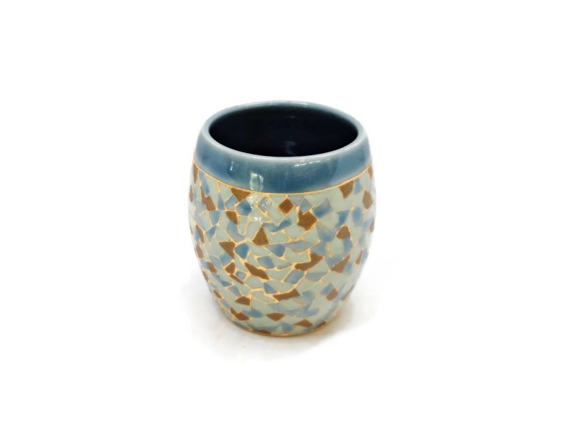 Celadon Mosaic Big Cup