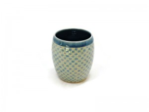 BLUE AND GREEN GINGHAM CELADON BIG CUP