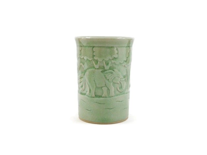 Elephant Junkle Tall Celadon Cup