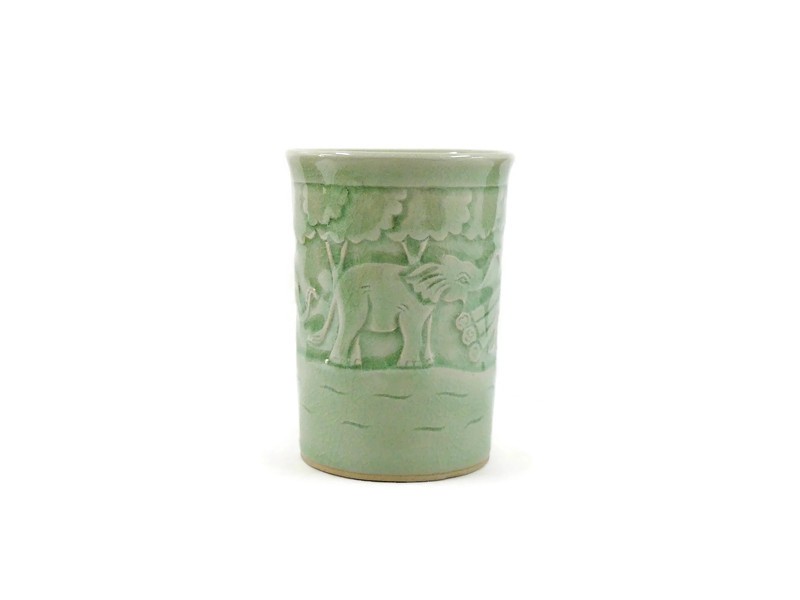 Elephant Junkle Tall Celadon Cup