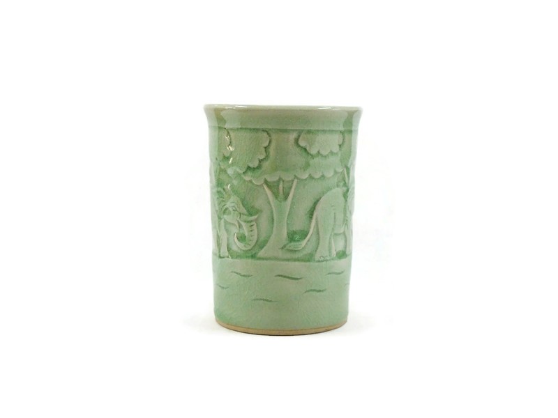 Elephant Junkle Tall Celadon Cup