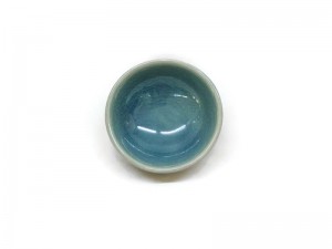 Blue Celadon Sauce dish Pudtan flower carved