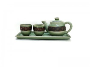 Small Celadon Tea Set - Classic Painted