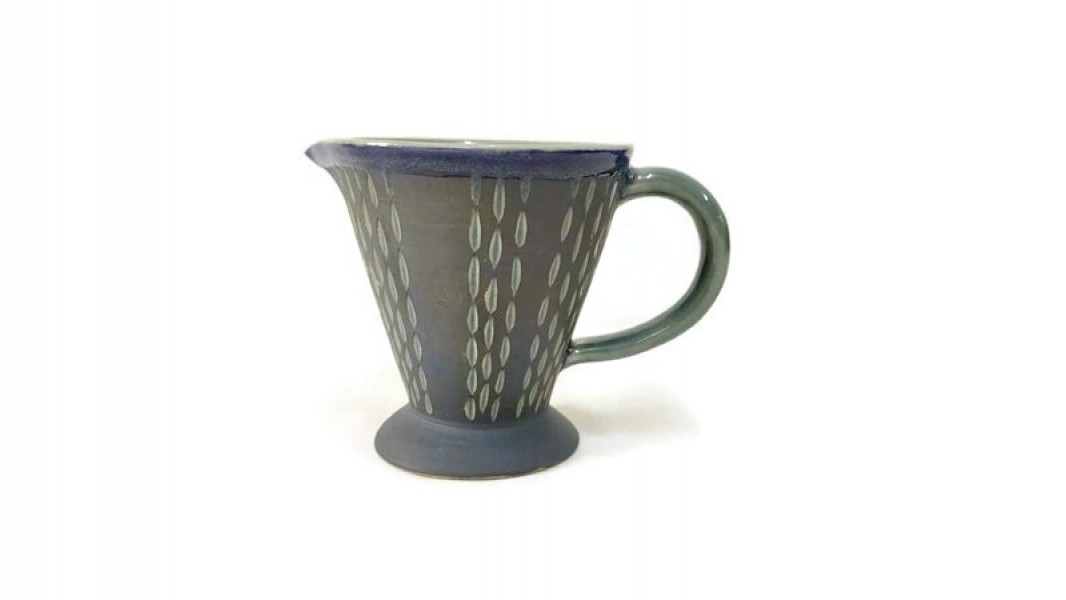 Blue Strip carved pattern pitcher