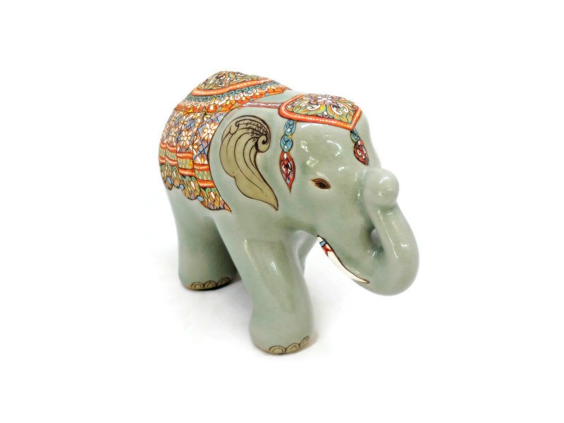 Celadon Elephant handpainted