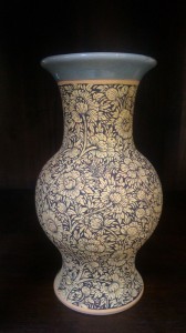 Vase Thai flower painted ----------แจกันคอยาว เพ้นต์ลายดอกไม้