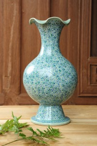 Vase with painted over the galzed