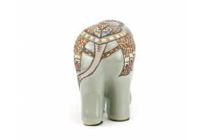 ช้างชูงวงศิลาดล เพ้นต์ลายล้านนาไทยศิลาดล Celadon Lanna Thai Handpainted Elephant