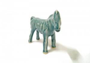 Blue celadon Horse figurine ม้าศิลาดลเคลือบสีน้ำเงิน