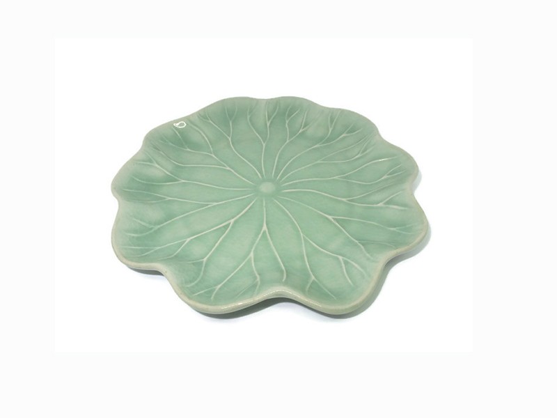 Lotus dinner plate จานอาหารใบบัว 11