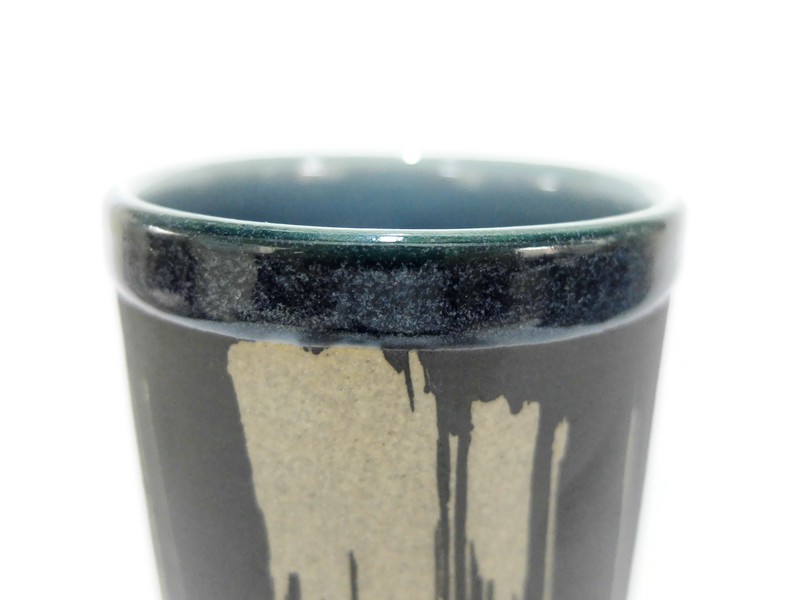 Tumbler Blue Celadon vase with coffee grounds design