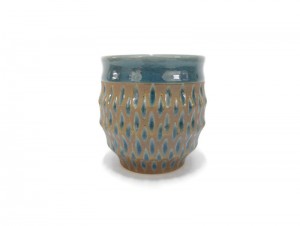Blue Celadon Tea Cup with Diamond design